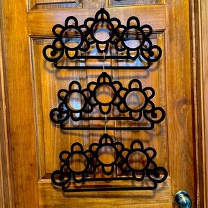 Black velvet covered scarf hangers